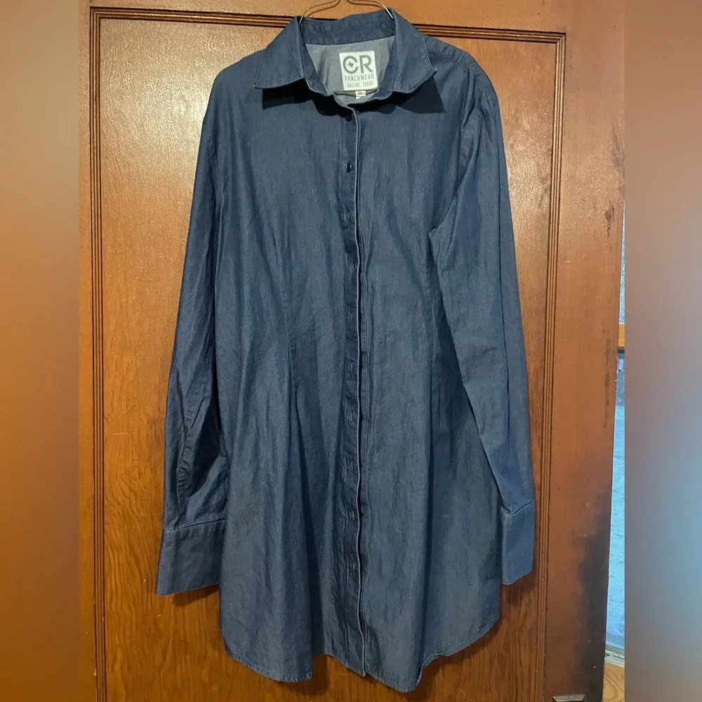 Size XL CR RanchWear Signature Western Dark Denim Dress - Picture 2 of 3